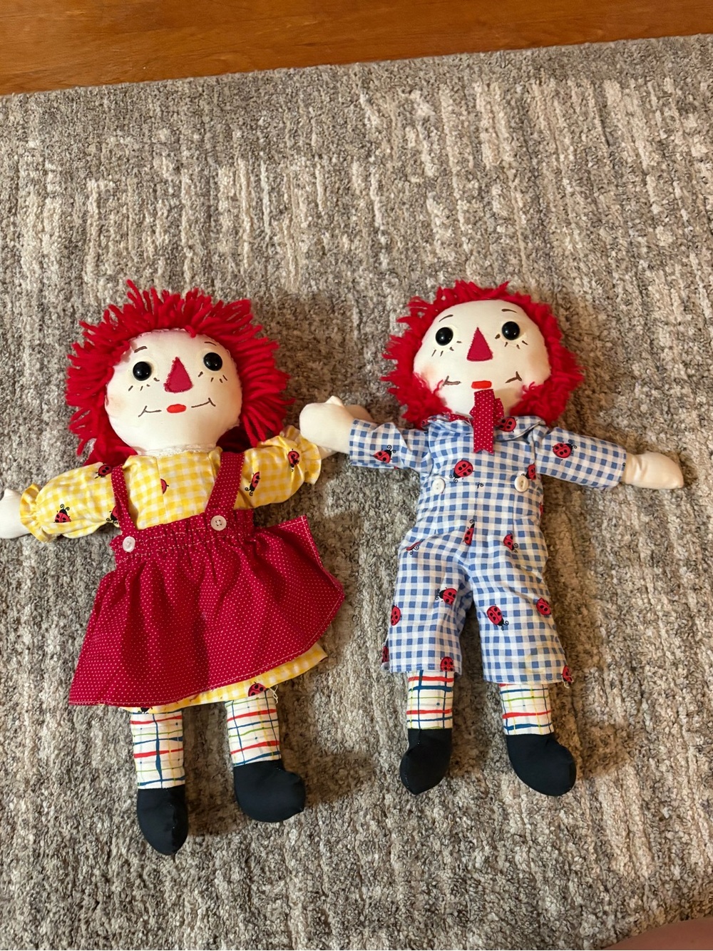 Vintage homemade Raggedy Ann and Andy Dolls
